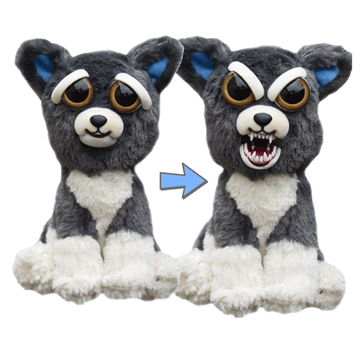 Feisty Pets Sammy Suckerpunch 8.5-inch plush shows feisty side revealed by a squeeze.