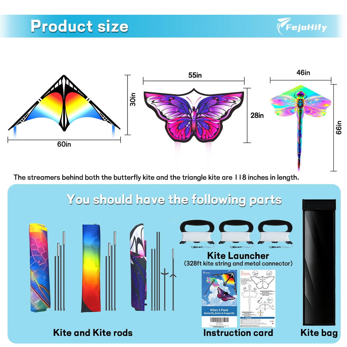 FejoHify rainbow delta kite, bright colors support forgiving launches.