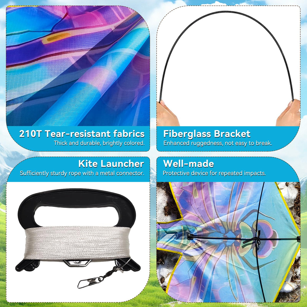 FejoHify non-slip handles, comfortable grip during long kite sessions.