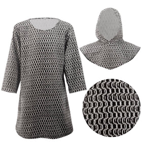 Felardin chainmail knight hood completes medieval costume and comfort