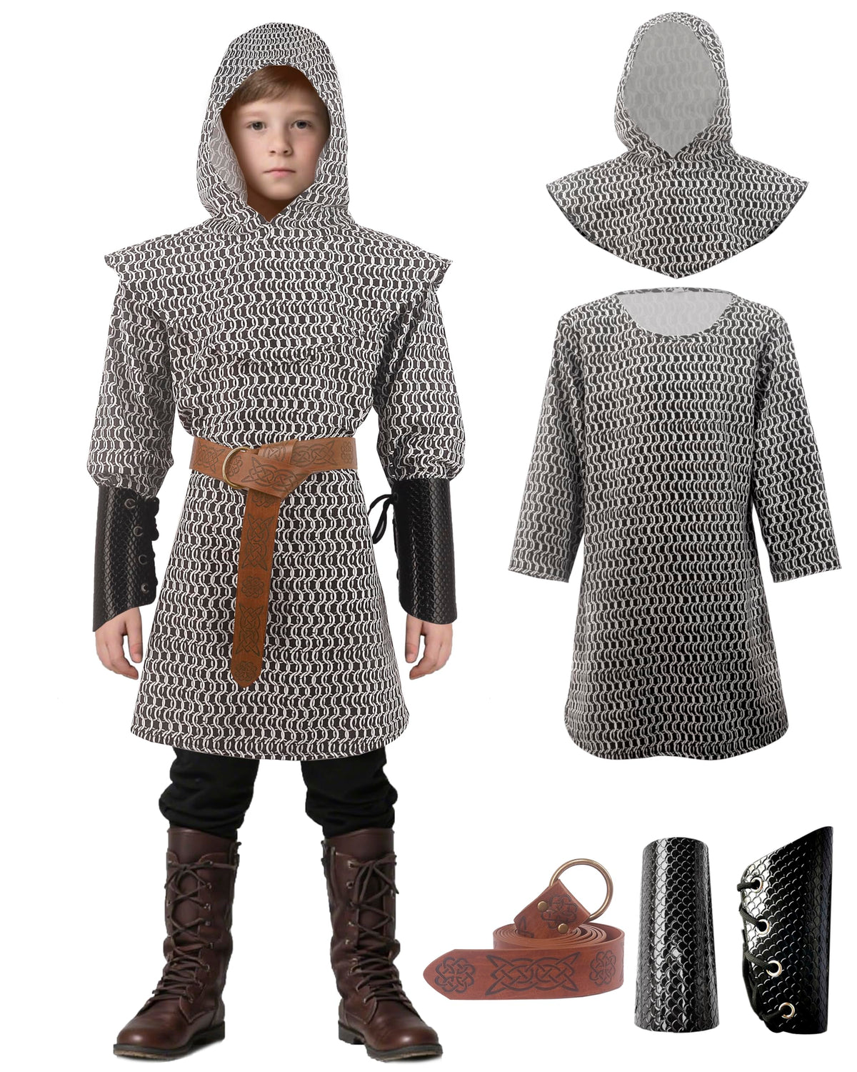 Felardin Kids Chainmail Knight Tunic for imaginative play and bold look