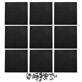 Feleph nine-piece black 16x16 plate with holes and pins for pixel art