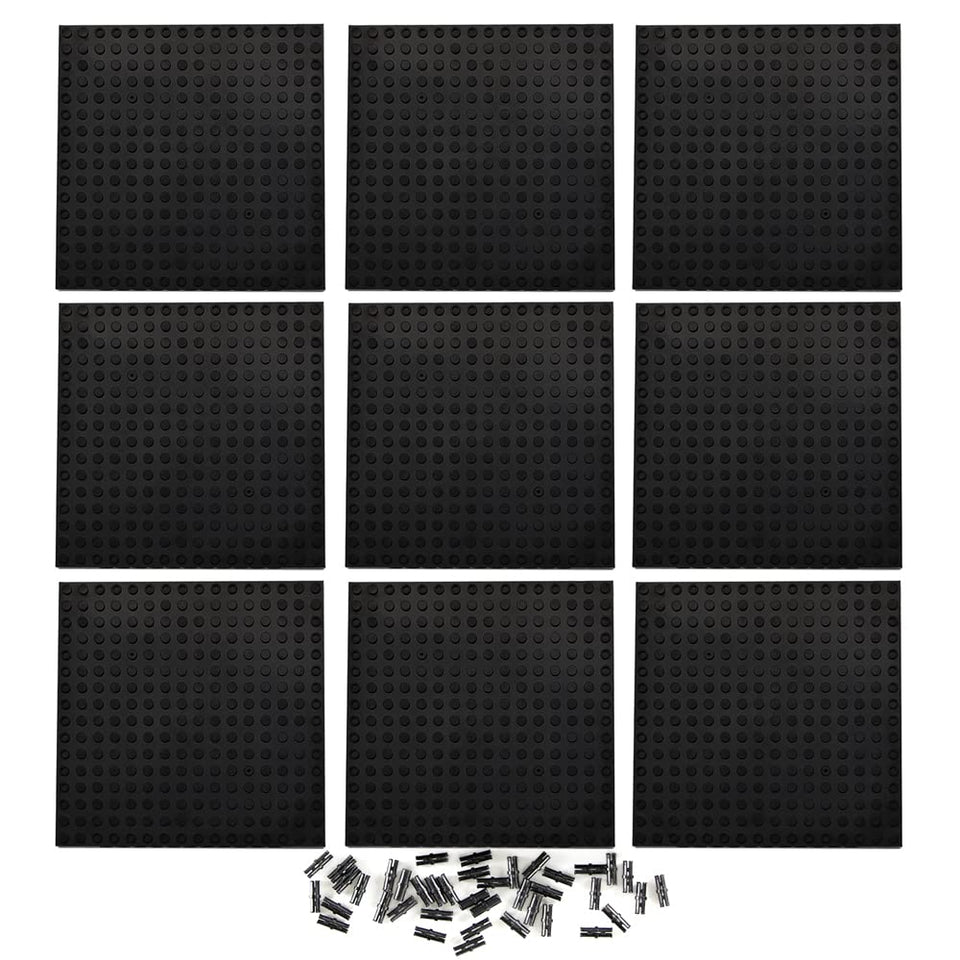 Feleph nine-piece black 16x16 plate with holes and pins for pixel art