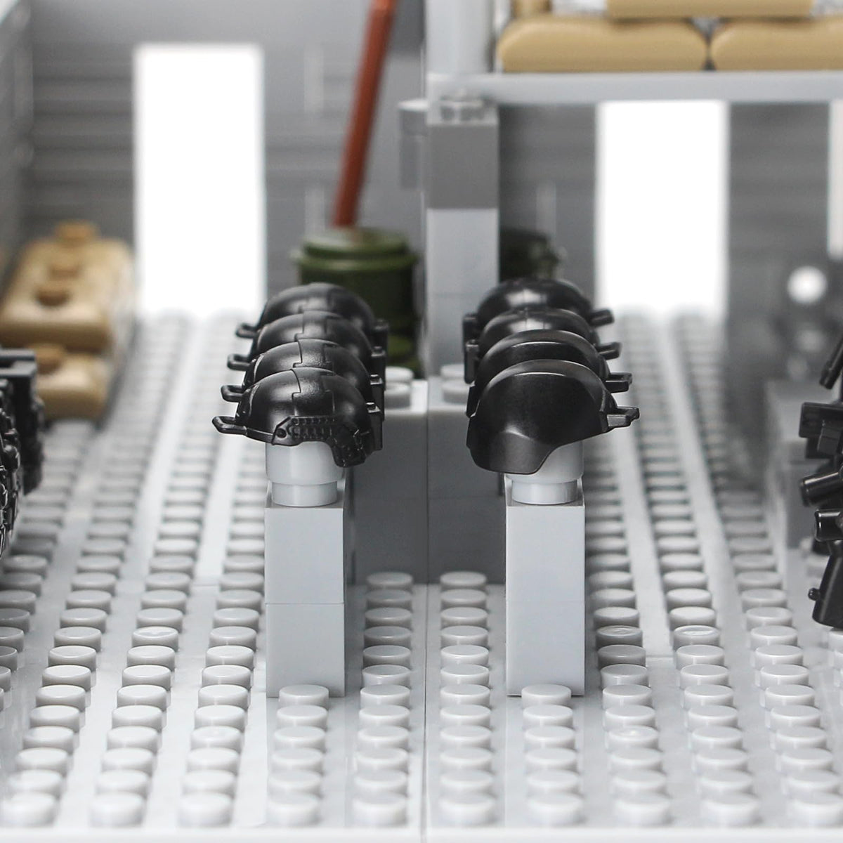 Feleph Armory design interior shows wall-mounted gear for organized storage