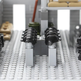 Feleph Armory design interior shows wall-mounted gear for organized storage