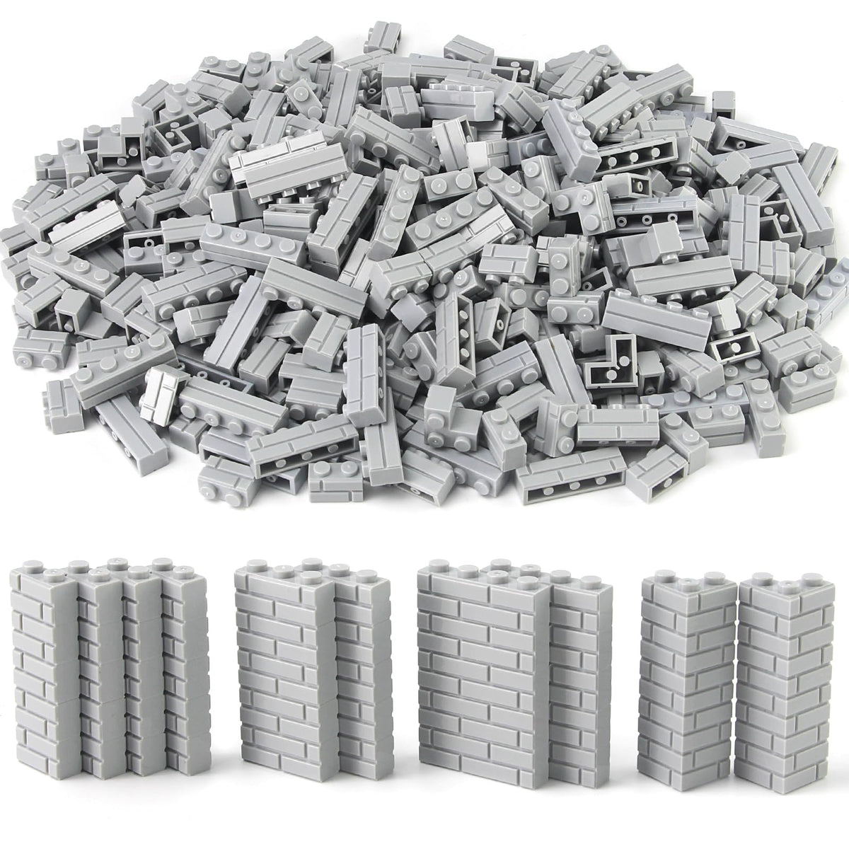 Feleph Masonry Bricks gray 1x2 variety supports sturdy wall constructions