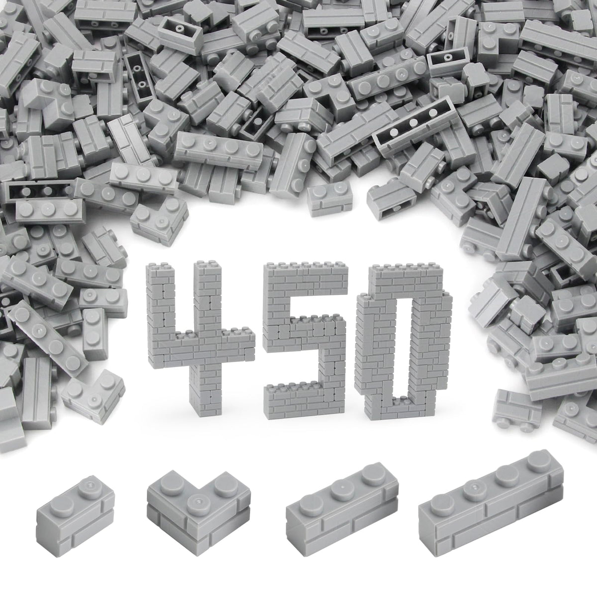 Feleph Masonry Bricks Set gray closeup texture for authentic building experiences