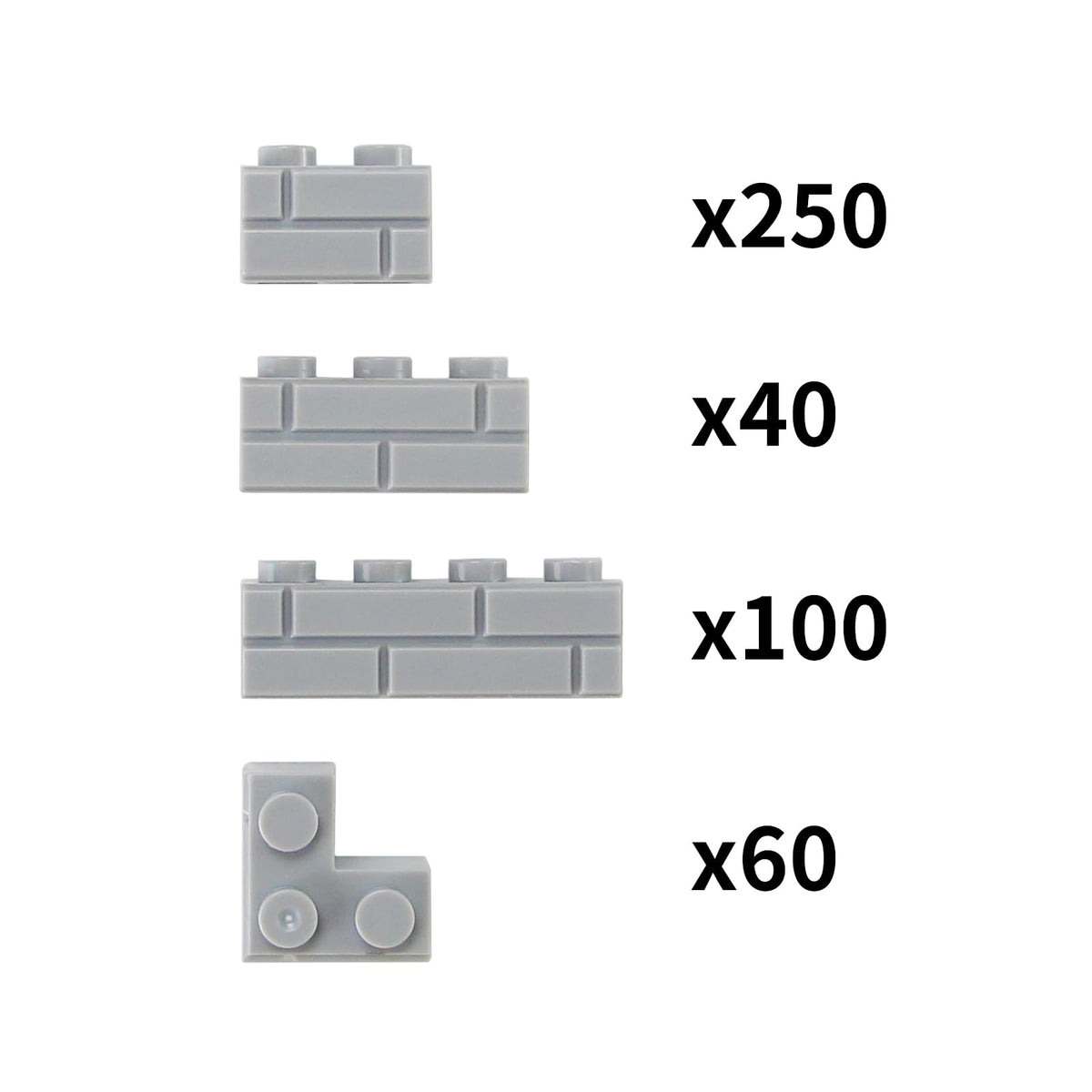 Feleph Masonry Bricks Set gray 450pcs diorama castle view enabling imaginative play