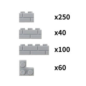 Feleph Masonry Bricks Set gray 450pcs diorama castle view enabling imaginative play
