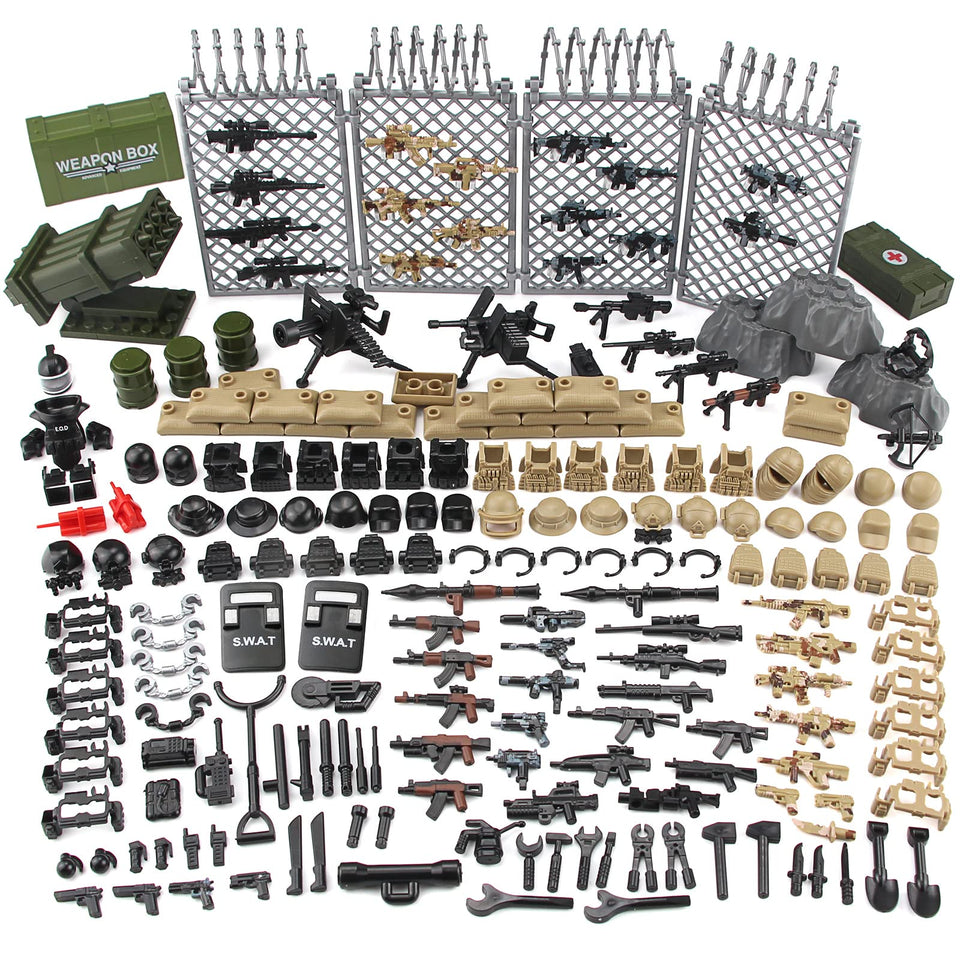 Feleph modern military weapons pack with SWAT gear for imaginative play