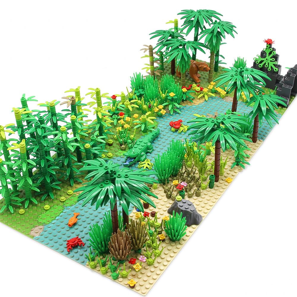Feleph Rainforest baseplates 10-inch provide sturdy foundations for expansive builds.