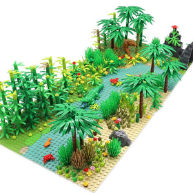 Feleph Rainforest baseplates 10-inch provide sturdy foundations for expansive builds.