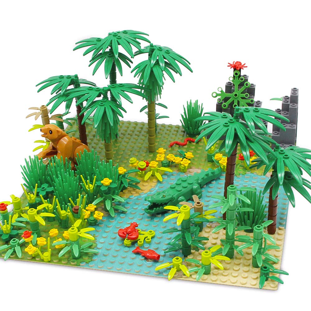 Feleph Rainforest bricks 582 pieces enable rich jungle scenes and modular creativity.