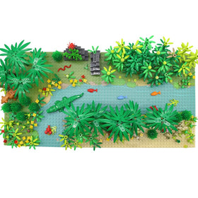 Feleph Rainforest trees and plants highlight lush greenery for imaginative rainforest landscapes.