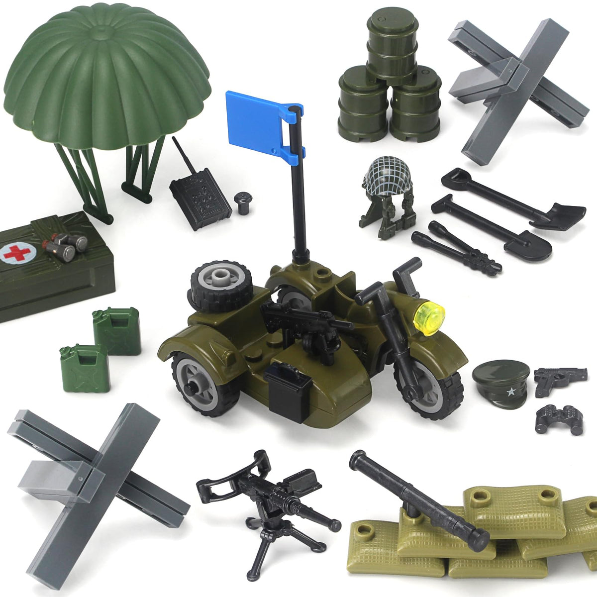 FELEPH WW2 barricade structure brick model fosters strategic play