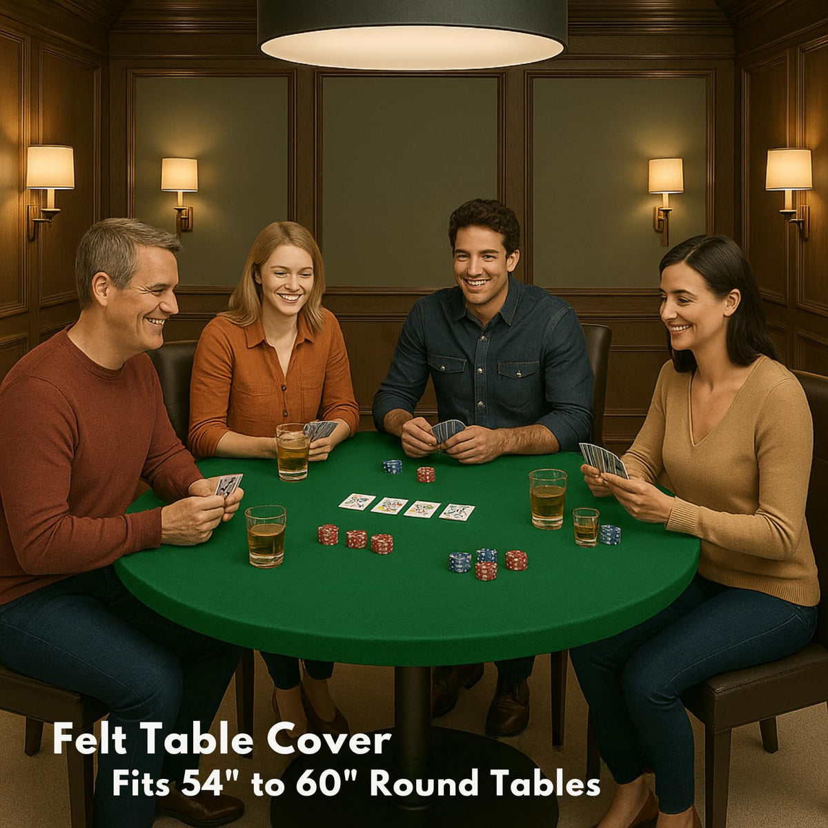Feltectors felt table cover during a bridge night provides steady cards.