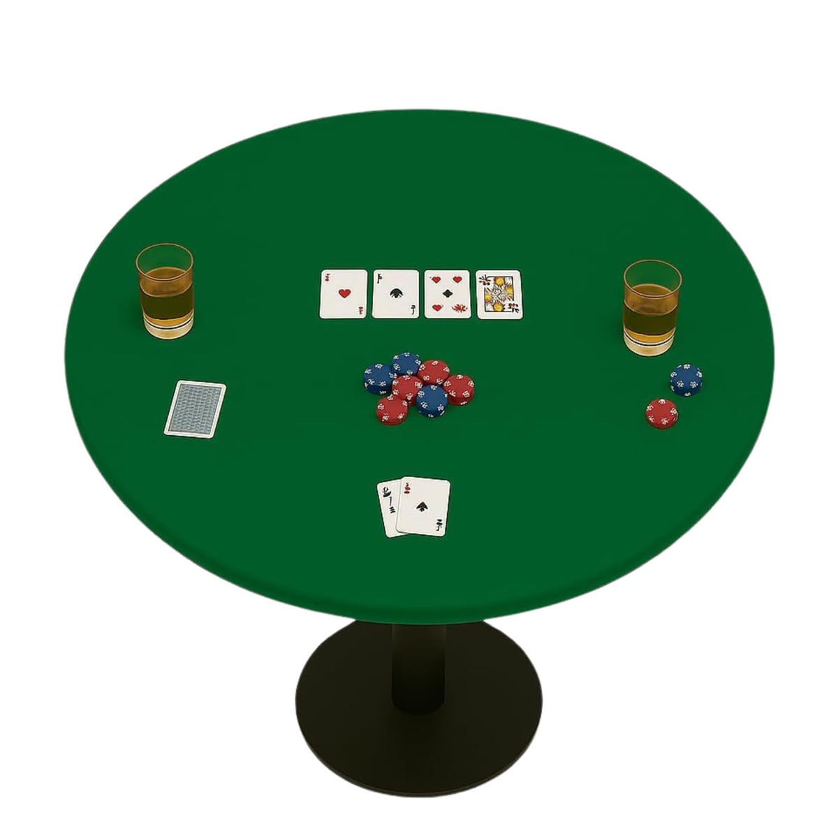 Feltectors felt table cover on poker game for smooth, stable play.
