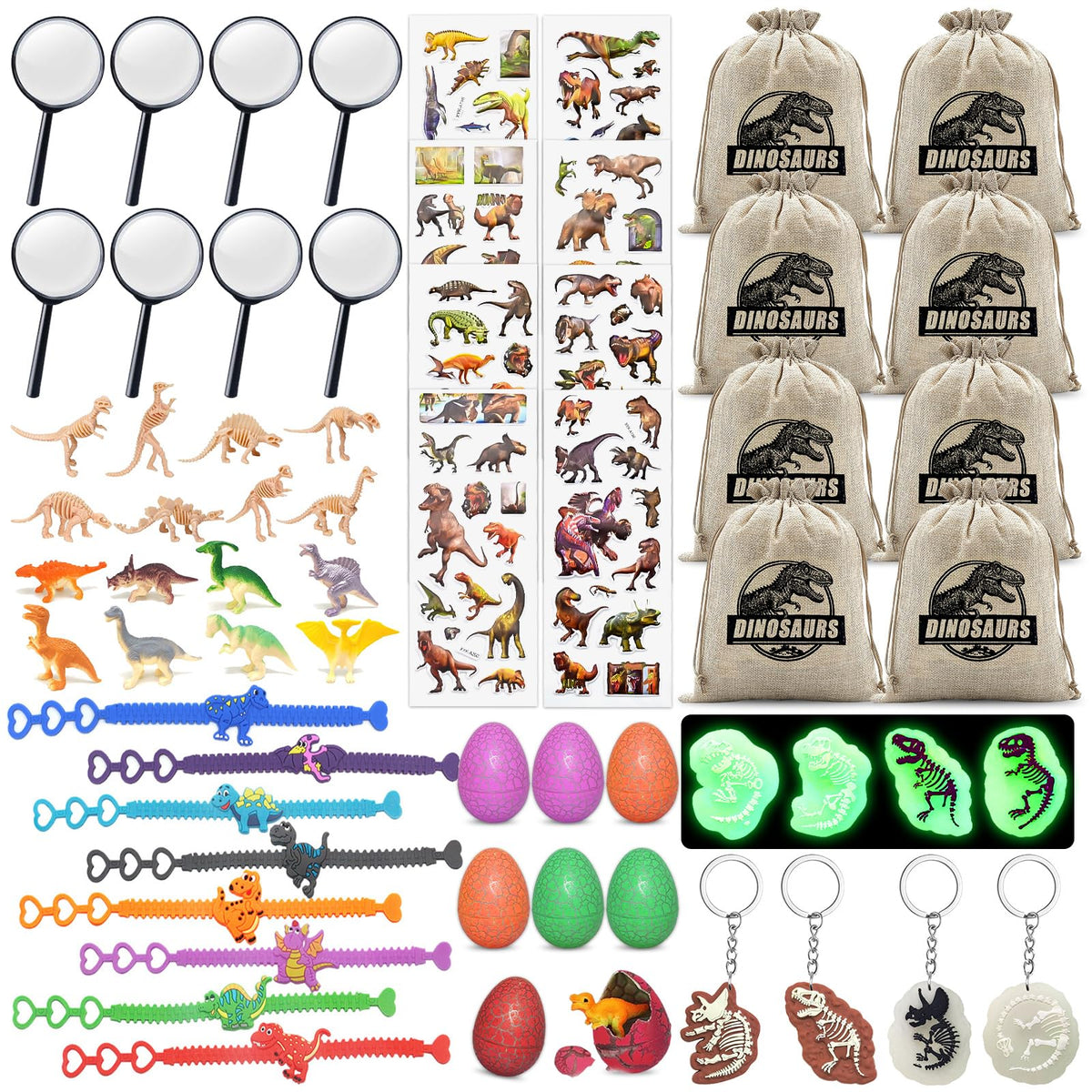 FEMBW dinosaur fossil keychains for engaging party favors