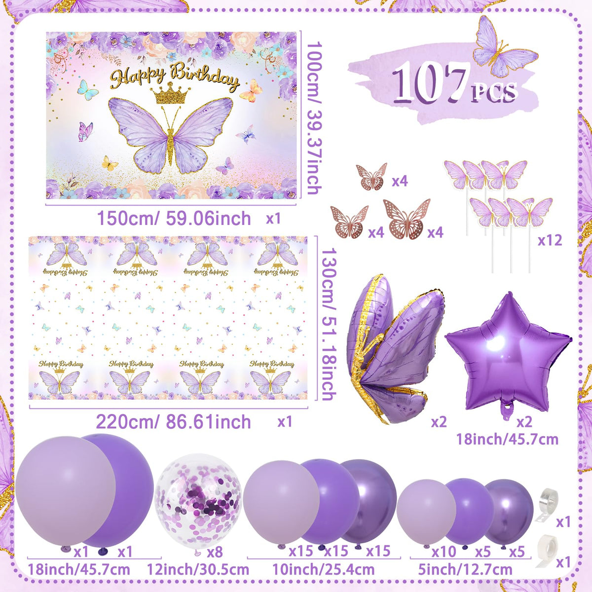 FengRise 3d butterfly foil balloons add dimensional charm to the party.