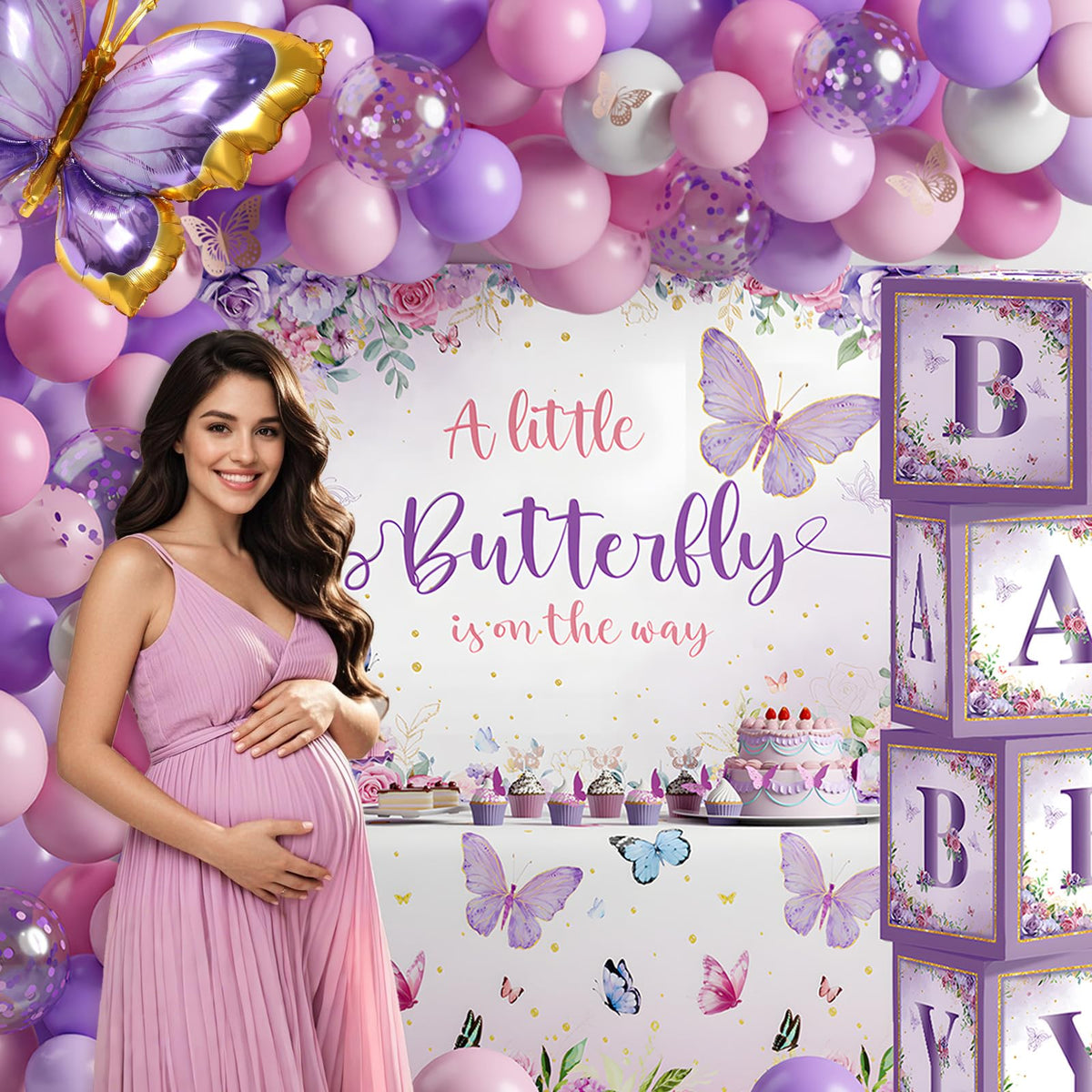 FengRise baby shower favor boxes with butterfly accents for gifts and keepsakes.