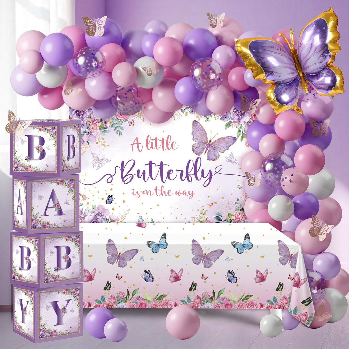 FengRise butterfly foil balloons add metallic shine to celebrations.