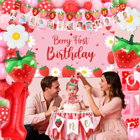 FengRise photo banner monthly growth showcase for a strawberry themed party