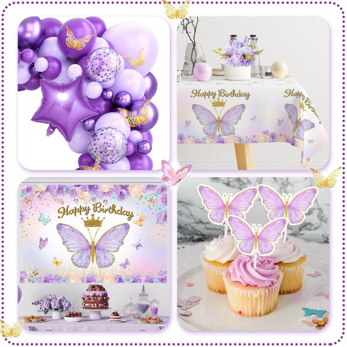 FengRise purple confetti balloons add playful texture for photos.
