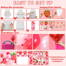 FengRise strawberry balloon boxes multicolored accents with one lettering