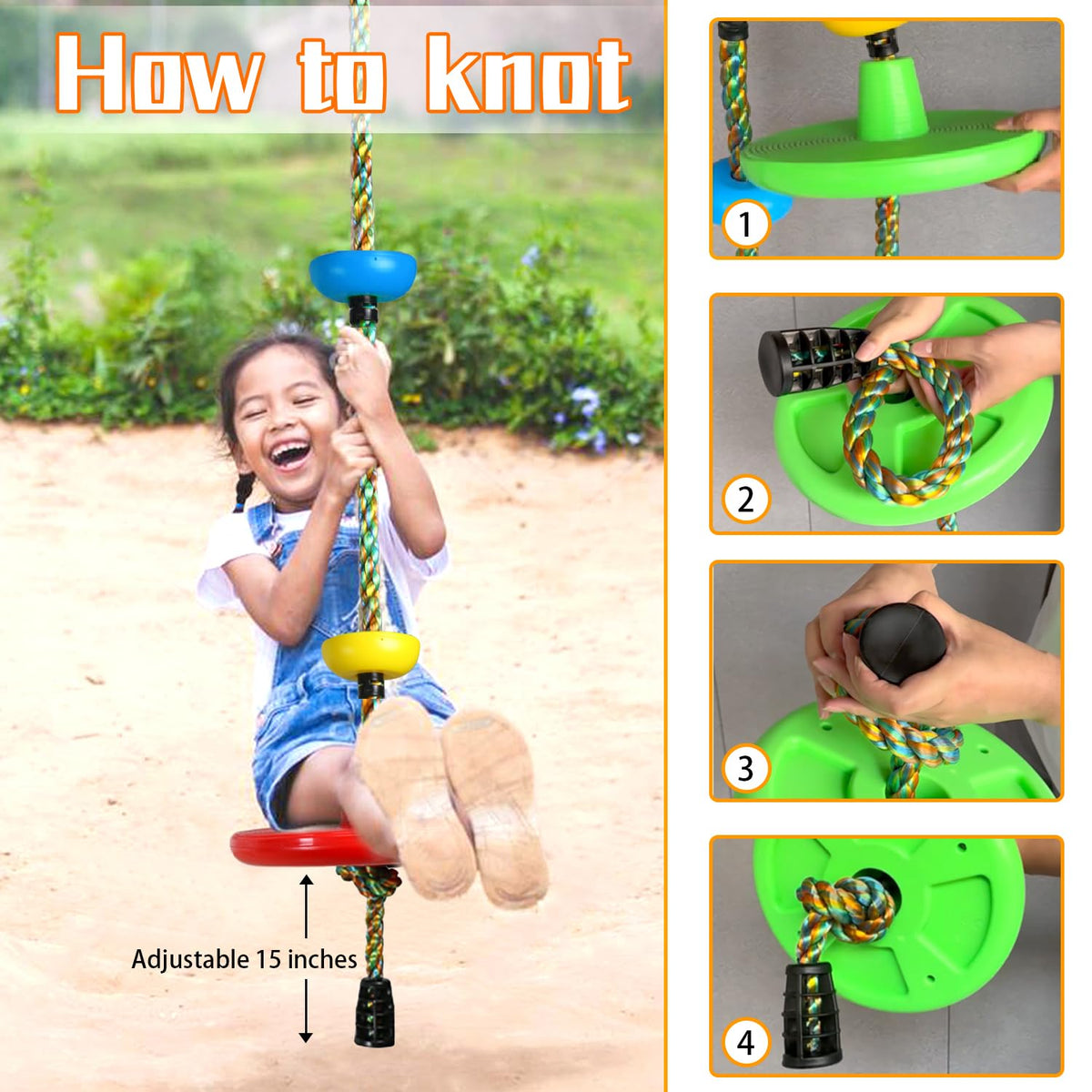 Fentin tree swing 4ft strap attachment shows sturdy, easy setup.