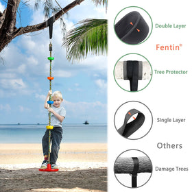 Fentin tree swing carabiner hardware enables quick, secure installation.