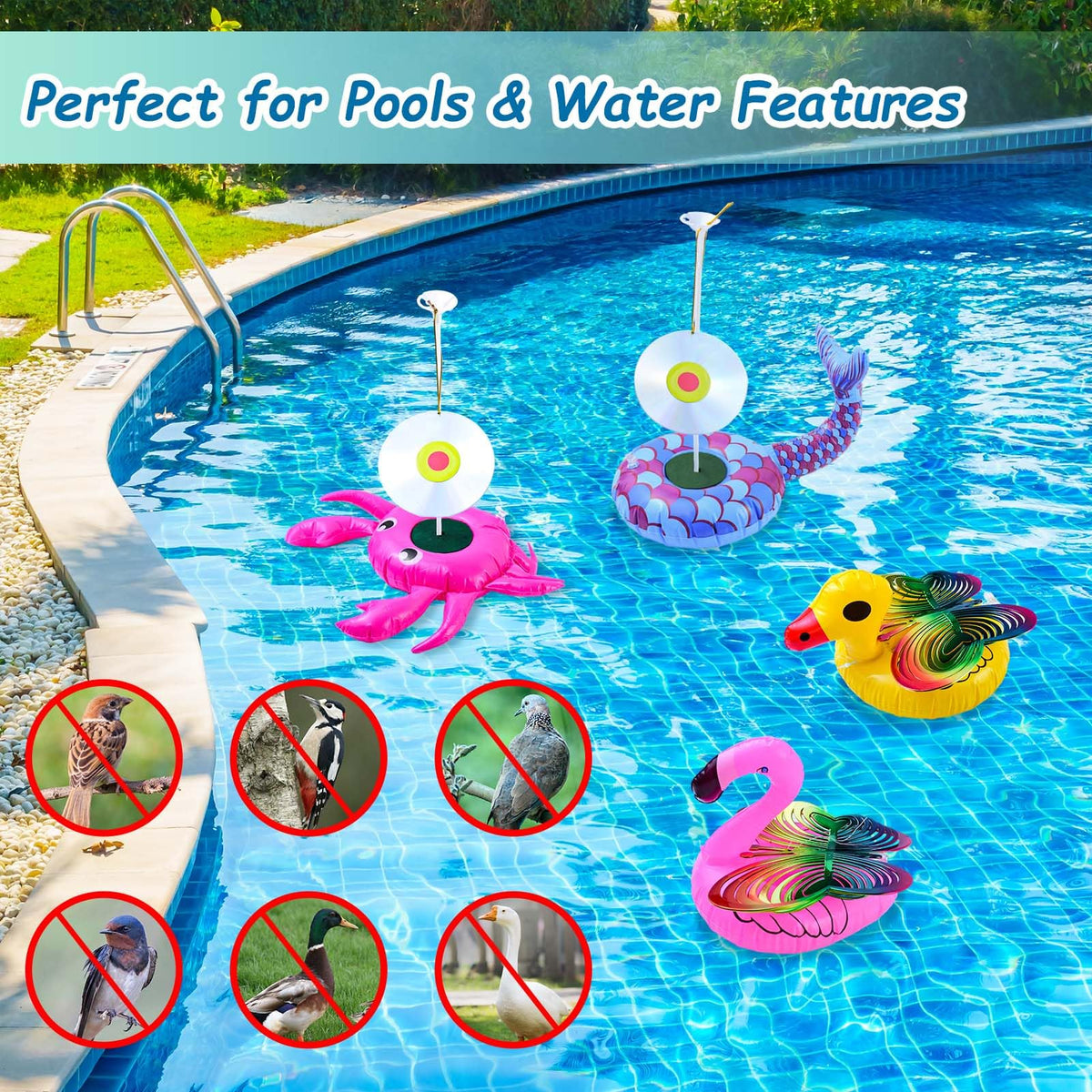 Feoang animal-shaped floating base keeps devices stable on water.