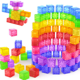 Feoxialy magnetic blocks 52pc set, vibrant pieces for creative building and STEM exploration.