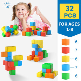 Feoxialy magnetic blocks toddler playtime promoting fine motor skills.