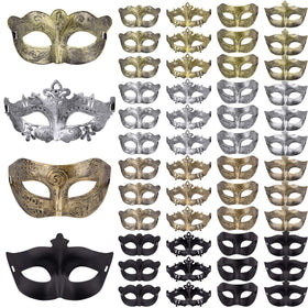 FEQO 48-piece masquerade masks, dancer style, ideal for elegant party moments