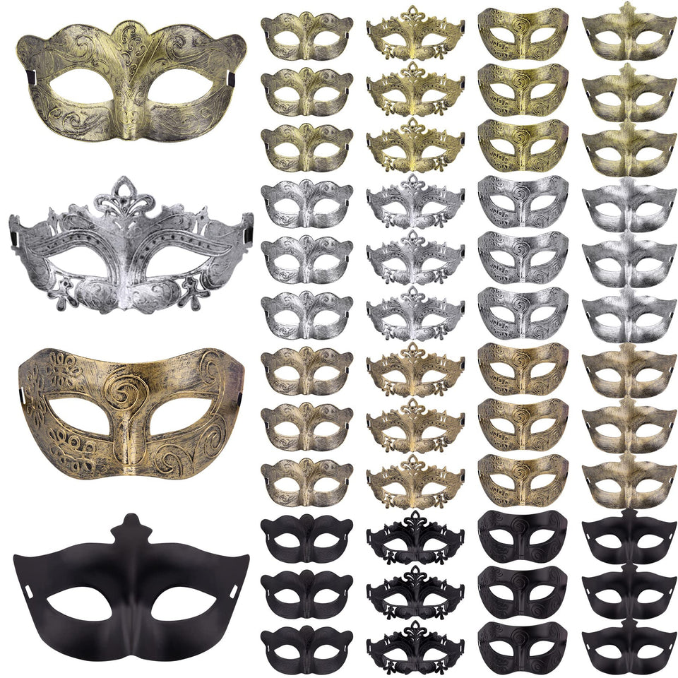 FEQO 48-piece masquerade masks, dancer style, ideal for elegant party moments