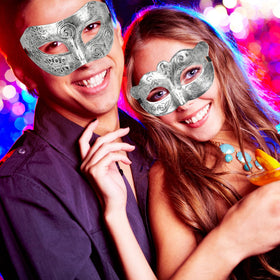 FEQO gold-tone masquerade masks with vintage vibe for Mardi Gras or Carnival