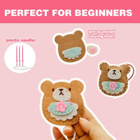 Ferberbears Flet plastic needle tools designed for safe, child-friendly sewing practice.