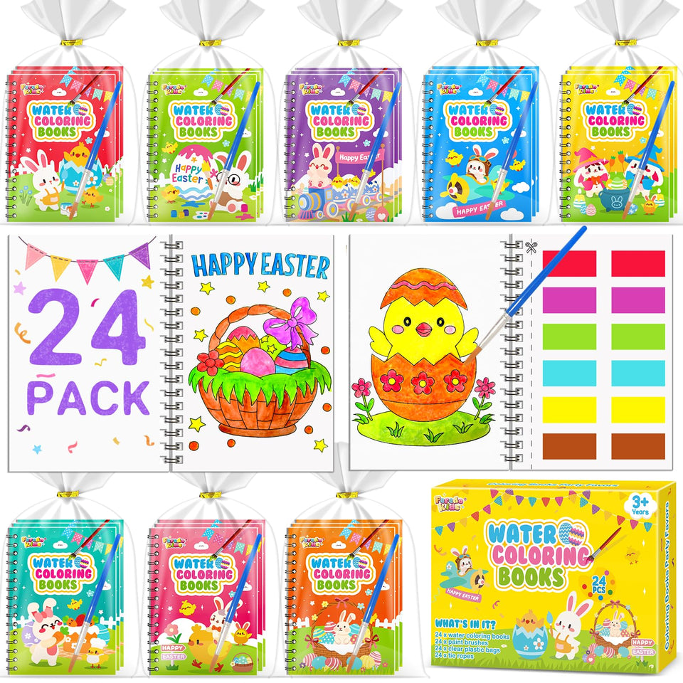 FEREDO KIDS Easter coloring book set cover featuring unicorns and princesses for party fun