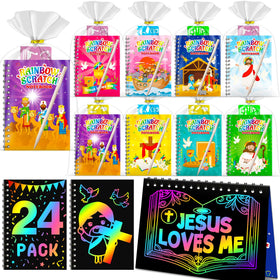 FEREDO KIDS rainbow scratch notebook reveals vibrant colors during creative play