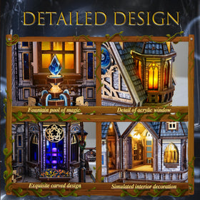 Ferrafay LED 3D puzzle street lamps illuminate the scene with ambience.