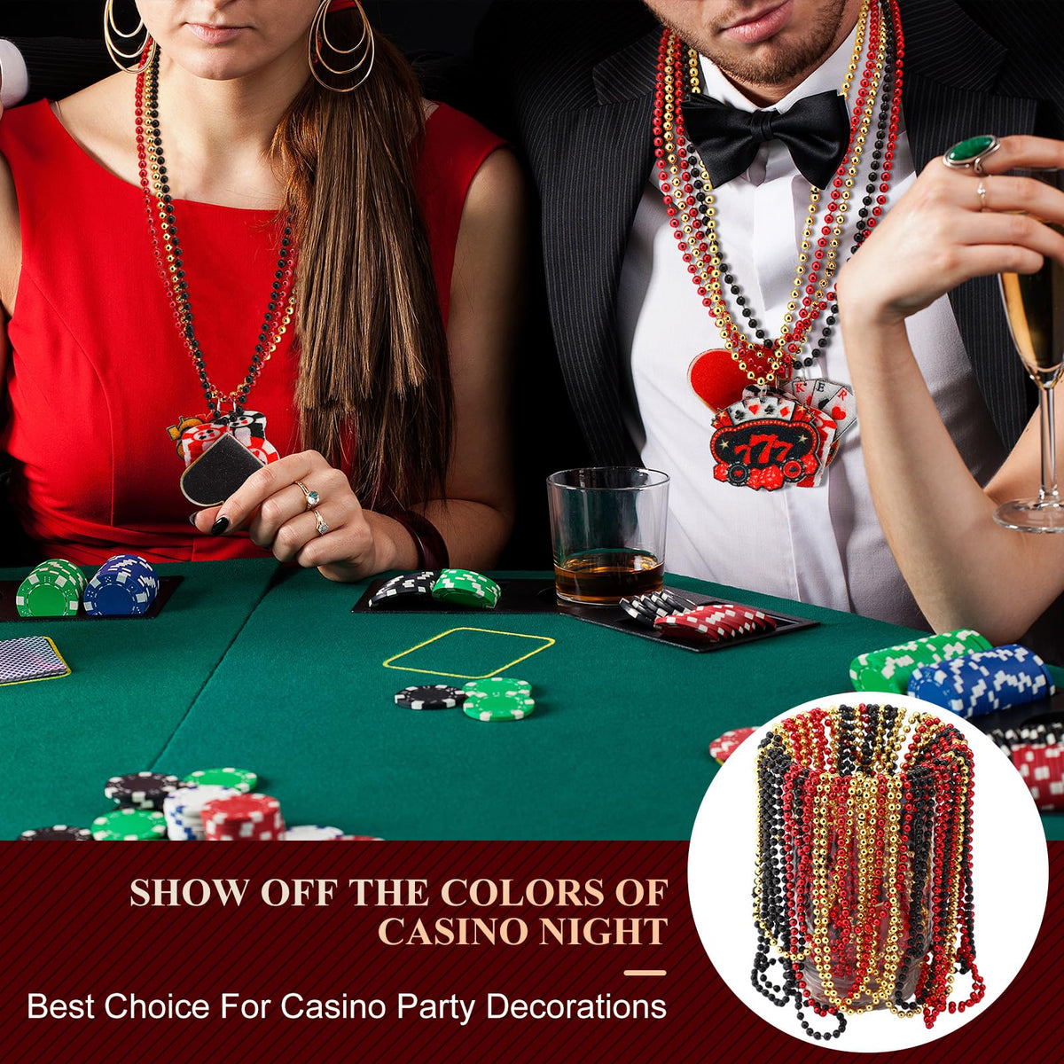 Ferreve chip pendant necklace complements game-night decor and outfits.