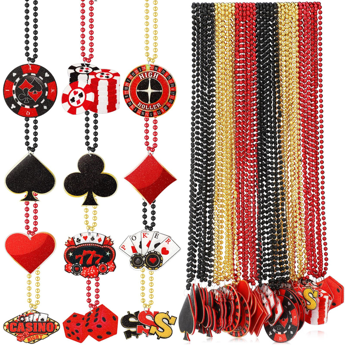 Ferreve dice pendant necklace for casino party favors and costumes.