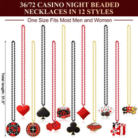 Ferreve poker card pendant necklace for casino-themed events and costumes.