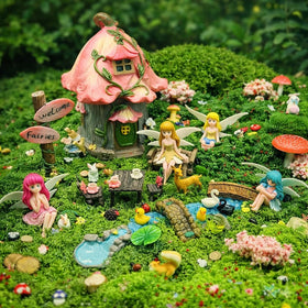 FestiVex fairy garden kit: house with fairies for indoor display and imaginative play.