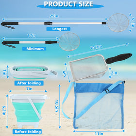 Fethwoin shell scooper with foldable bucket enables quick treasure collection