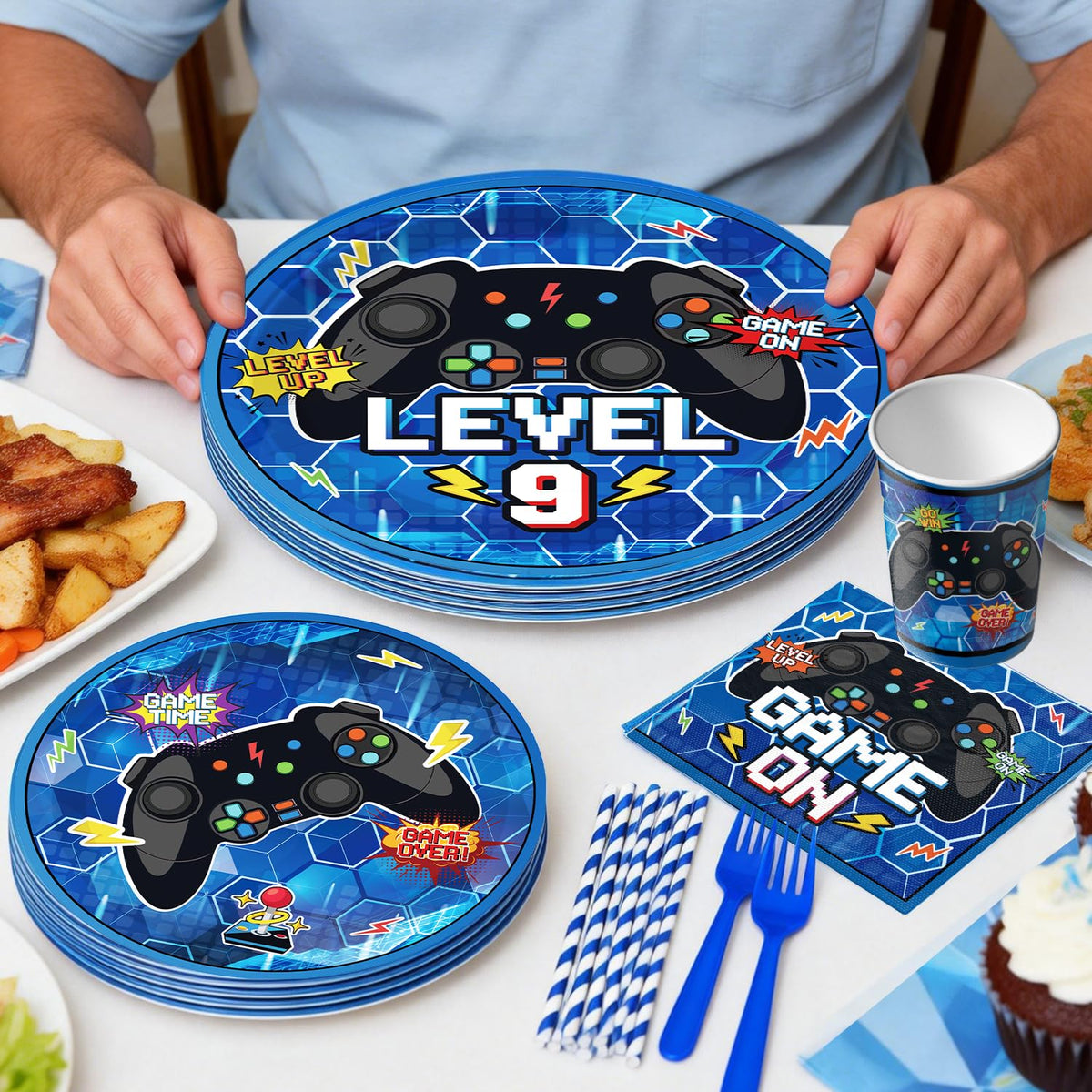 Fexivo 24 cupcake toppers decorate desserts for a playful level-up.