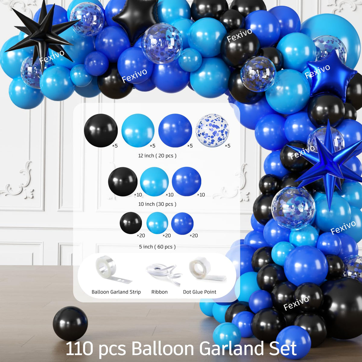 Fexivo 100 latex balloons create a festive, photo-ready atmosphere.