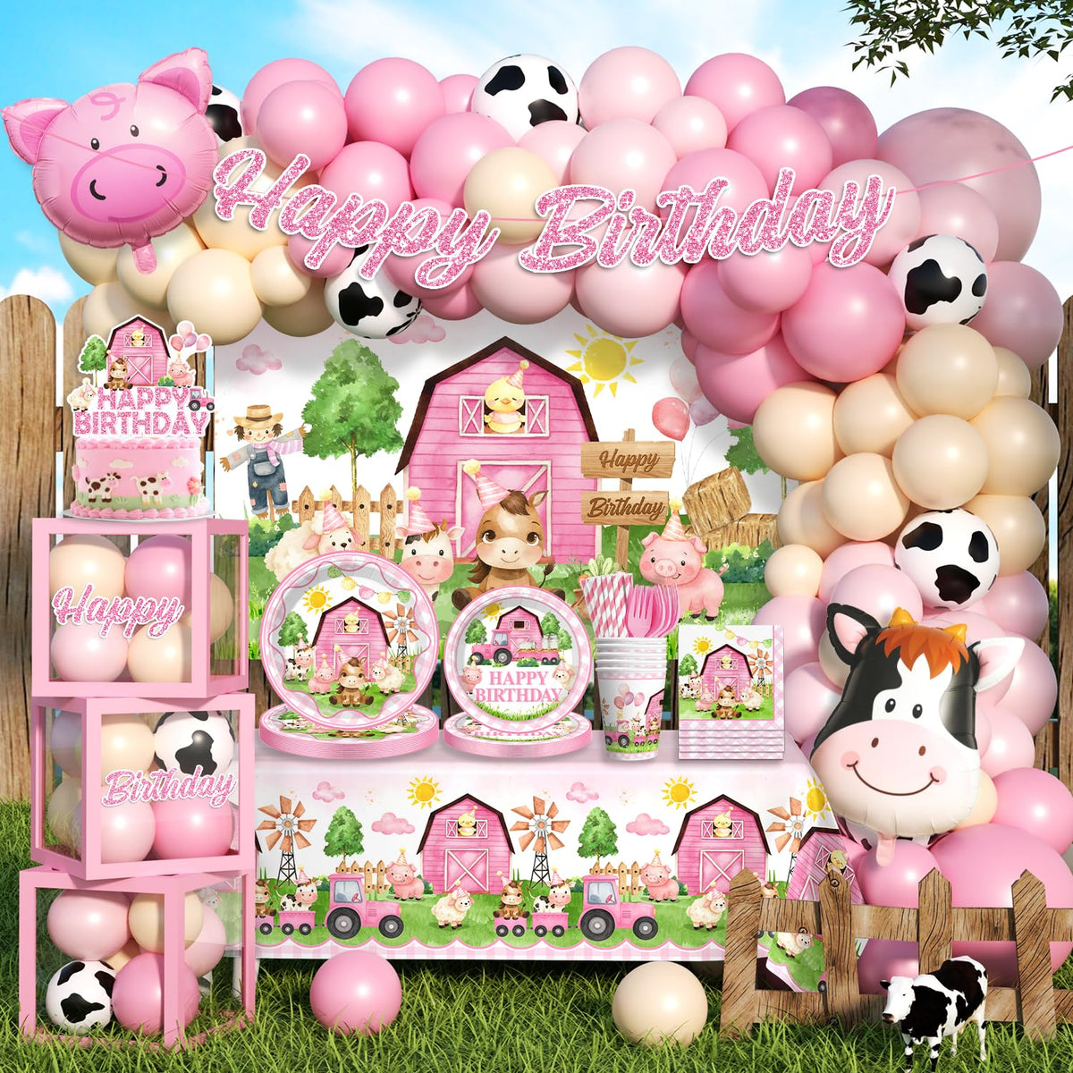 Fexivo farm banner centerpiece for a charming birthday focal point