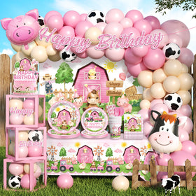 Fexivo farm banner centerpiece for a charming birthday focal point