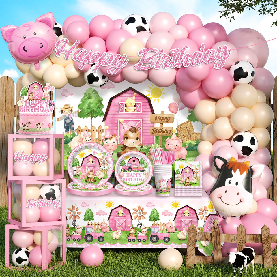 Fexivo farm banner centerpiece for a charming birthday focal point